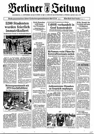 Berliner Zeitung Online-Archiv vom 15.09.1983