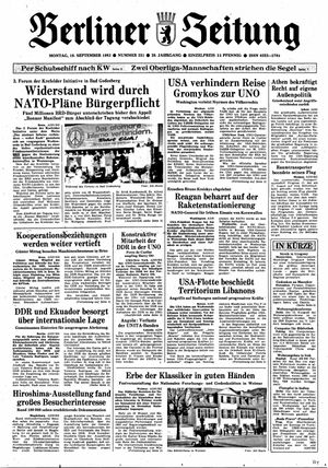 Berliner Zeitung Online-Archiv vom 19.09.1983