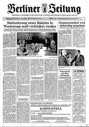 Berliner Zeitung Online-Archiv vom 22.09.1983