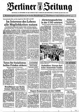 Berliner Zeitung Online-Archiv vom 28.09.1983
