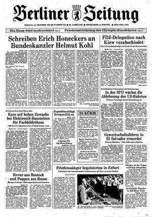 Berliner Zeitung Online-Archiv vom 10.10.1983