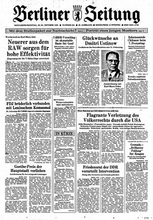 Berliner Zeitung Online-Archiv vom 29.10.1983