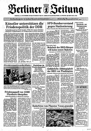 Berliner Zeitung Online-Archiv vom 18.11.1983