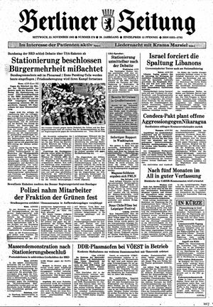 Berliner Zeitung Online-Archiv vom 23.11.1983