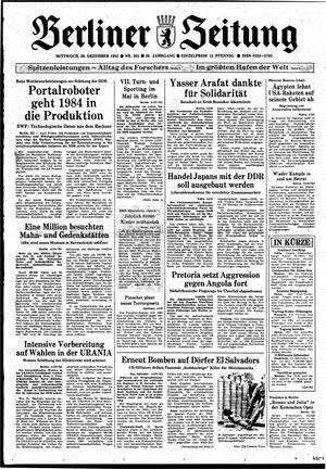 Berliner Zeitung Online-Archiv vom 28.12.1983