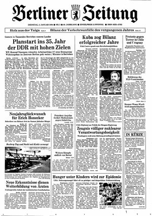Berliner Zeitung Online-Archiv vom 03.01.1984