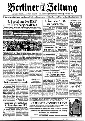 Berliner Zeitung Online-Archiv on Jan 7, 1984