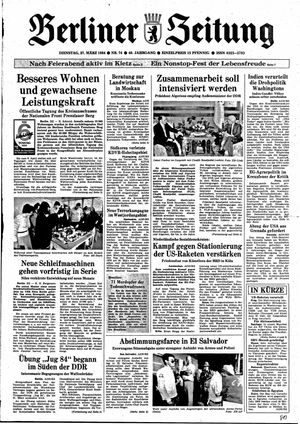 Berliner Zeitung Online-Archiv on Mar 27, 1984