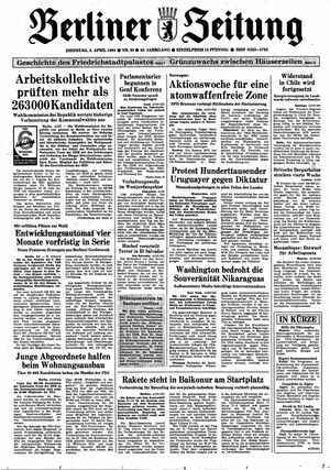 Berliner Zeitung Online-Archiv vom 03.04.1984