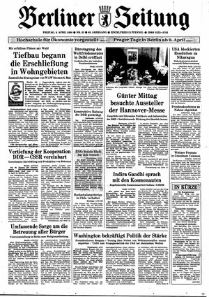 Berliner Zeitung Online-Archiv vom 06.04.1984
