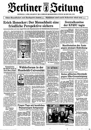 Berliner Zeitung Online-Archiv vom 11.04.1984