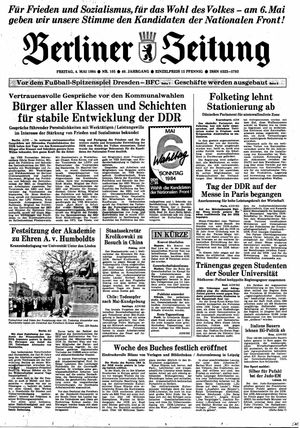 Berliner Zeitung Online-Archiv vom 04.05.1984