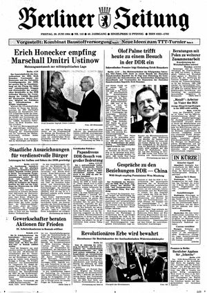 Berliner Zeitung Online-Archiv vom 29.06.1984