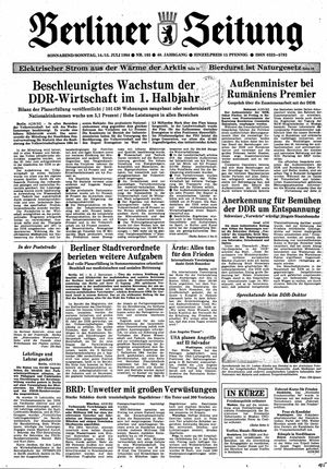 Berliner Zeitung Online-Archiv vom 14.07.1984