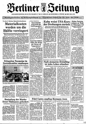 Berliner Zeitung Online-Archiv vom 28.07.1984