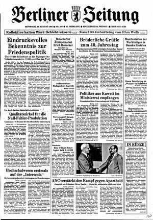 Berliner Zeitung Online-Archiv vom 29.08.1984