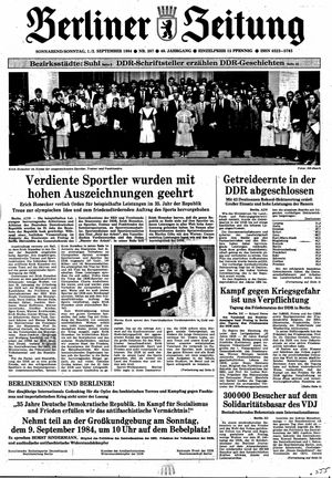 Berliner Zeitung Online-Archiv vom 01.09.1984