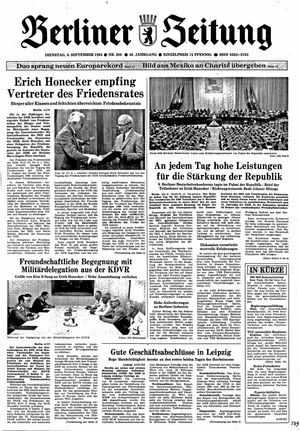 Berliner Zeitung Online-Archiv vom 04.09.1984