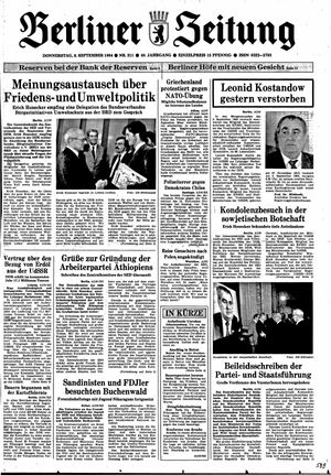 Berliner Zeitung Online-Archiv on Sep 6, 1984