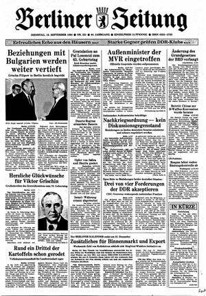 Berliner Zeitung Online-Archiv vom 18.09.1984