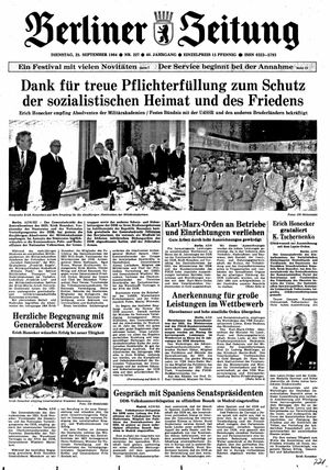 Berliner Zeitung Online-Archiv vom 25.09.1984