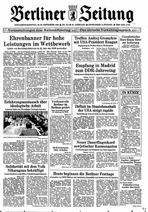 Berliner Zeitung Online-Archiv vom 29.09.1984