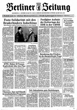 Berliner Zeitung Online-Archiv vom 11.10.1984