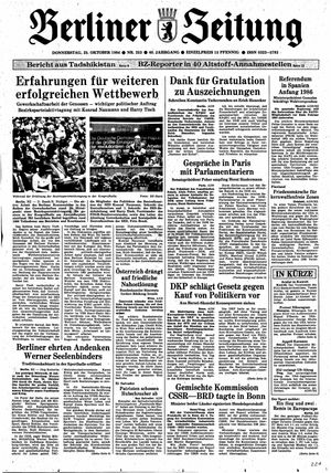 Berliner Zeitung Online-Archiv vom 25.10.1984