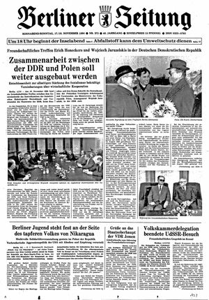 Berliner Zeitung Online-Archiv vom 17.11.1984