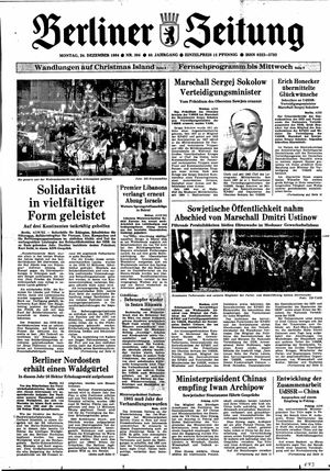 Berliner Zeitung Online-Archiv vom 24.12.1984
