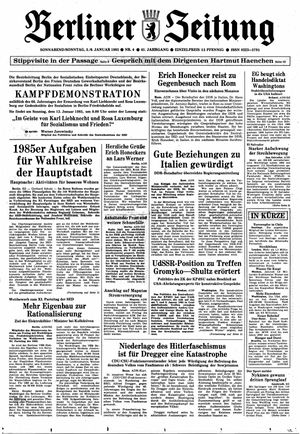 Berliner Zeitung Online-Archiv vom 05.01.1985
