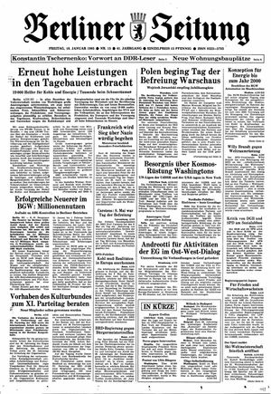 Berliner Zeitung Online-Archiv vom 18.01.1985