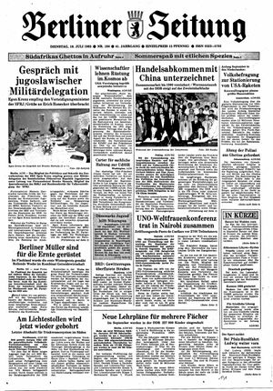 Berliner Zeitung Online-Archiv vom 16.07.1985