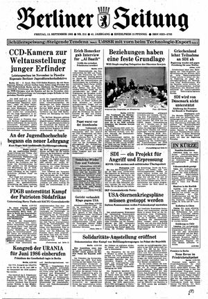 Berliner Zeitung Online-Archiv vom 13.09.1985