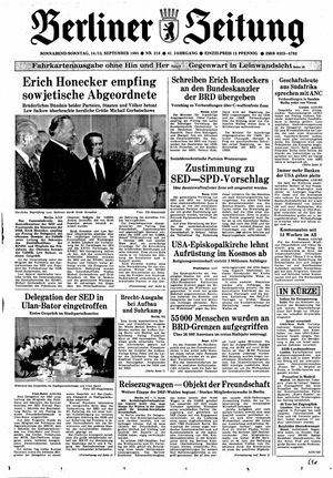 Berliner Zeitung Online-Archiv vom 14.09.1985