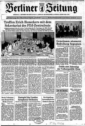 Berliner Zeitung Online-Archiv vom 01.10.1985