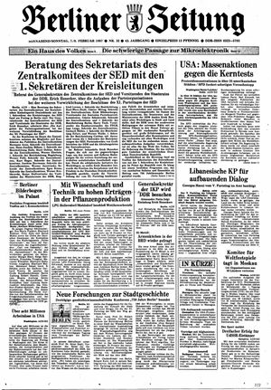 Berliner Zeitung Online-Archiv on Feb 7, 1987