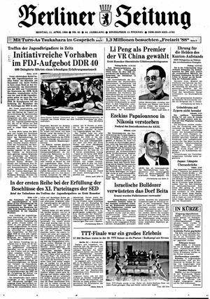 Berliner Zeitung Online-Archiv vom 11.04.1988