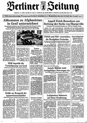 Berliner Zeitung Online-Archiv vom 15.04.1988