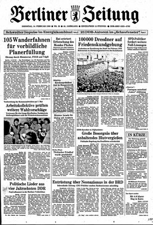 Berliner Zeitung Online-Archiv vom 14.02.1989