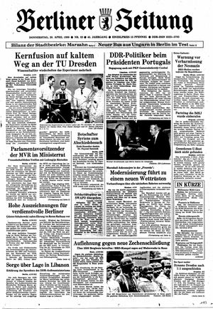 Berliner Zeitung Online-Archiv vom 20.04.1989