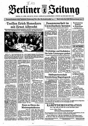 Berliner Zeitung Online-Archiv vom 28.04.1989