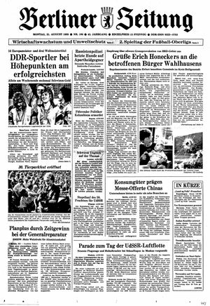 Berliner Zeitung Online-Archiv vom 21.08.1989