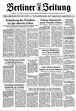 Berliner Zeitung Online-Archiv vom 25.08.1989