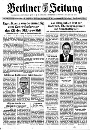 Berliner Zeitung Online-Archiv vom 19.10.1989