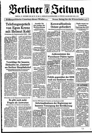 Berliner Zeitung Online-Archiv on Oct 27, 1989
