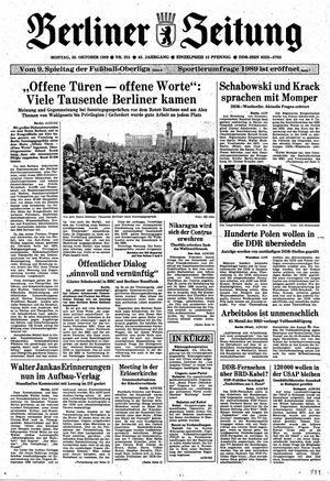 Berliner Zeitung Online-Archiv vom 30.10.1989
