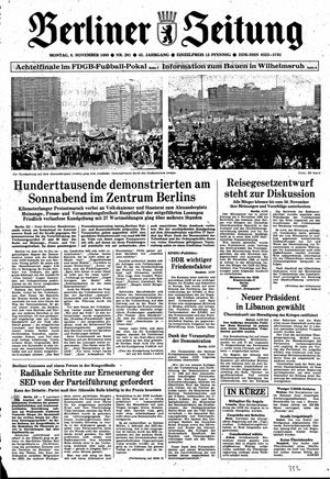Berliner Zeitung Online-Archiv vom 06.11.1989