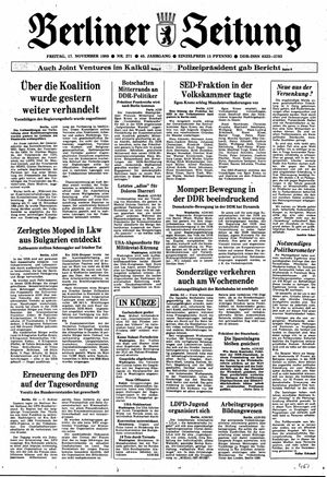 Berliner Zeitung Online-Archiv vom 17.11.1989