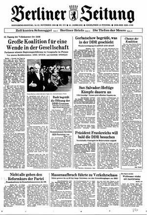 Berliner Zeitung Online-Archiv vom 18.11.1989